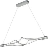 LED Hanglamp - Iona Lopy - 27W - Aanpasbare Kleur - 3-lichts - Dimbaar - Rechthoek - Mat Nikkel - Aluminium