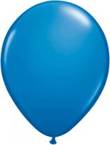 Milieuvriendelijke blauwe latex ballonnen 100 stuks.