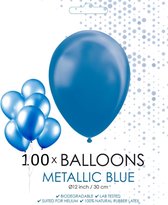 100 blauwe metallic ballonnen.
