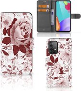Bookcase Samsung Galaxy A52 5G Enterprise Editie | A52 4G GSM Hoesje Watercolor Flowers