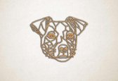 Line Art - Hond - Jack Russel - S - 45x58cm - Eiken - geometrische wanddecoratie