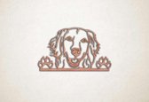 Wanddecoratie - Golden Retriever met pootjes - M - 53x90cm - Multiplex - muurdecoratie - Line Art