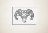 Line Art - Bok vierkant - S - 44x60cm - Wit - geometrische wanddecoratie