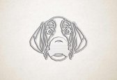Line Art - Hond - Weimaraner - S - 45x59cm - EssenhoutWit - geometrische wanddecoratie
