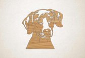 Wanddecoratie - Hond - Weimaraner - XS - 25x25cm - Eiken - muurdecoratie - Line Art