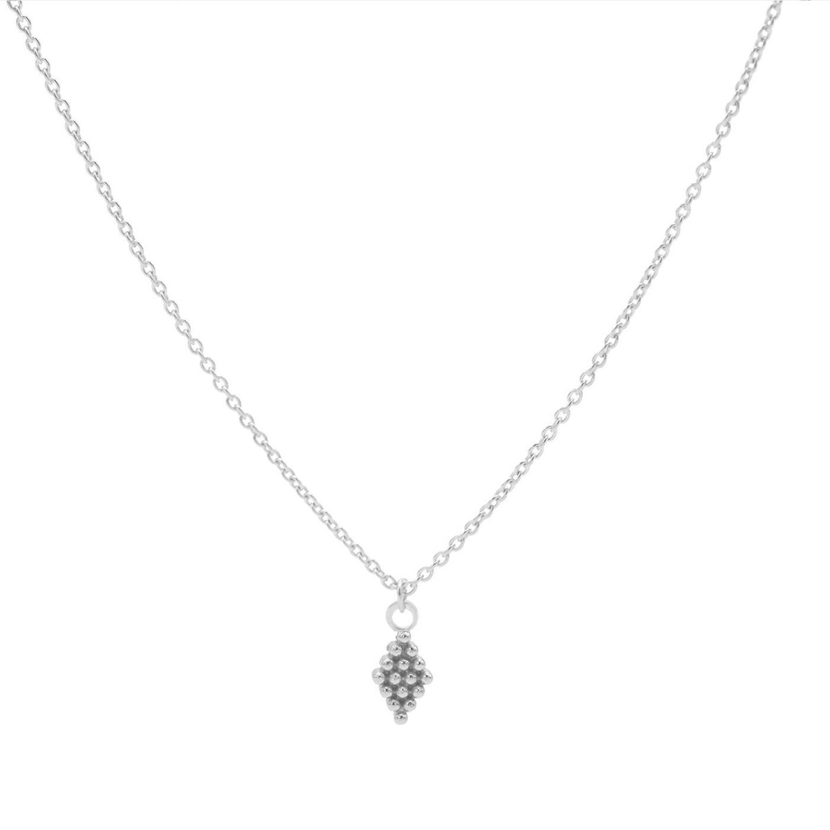 Karma 925 Sterling Zilveren 10 Dots Diamond Ketting T221 (Lengte: 38.00-45.00 cm)