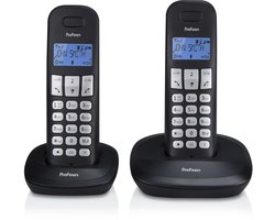 Profoon PDX-1120 Draadloze Dect Telefoon - 2 handposten - Lange standby tijd - Zwart