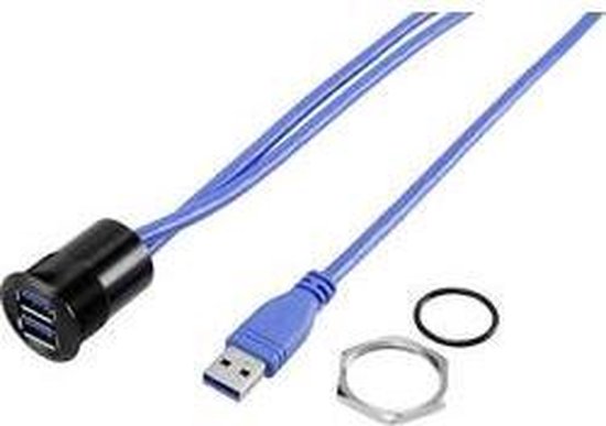 USB A inbouwbus 3.0 USB-22-BK 2x USB 3.0-bus A naar 2x USB 3.0-stekker ...