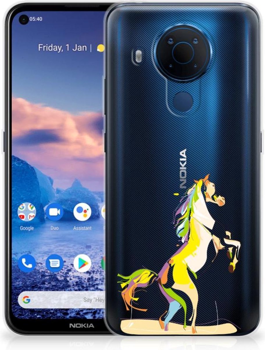 Nokia 5.4 Telefoonhoesje met Naam Horse Color