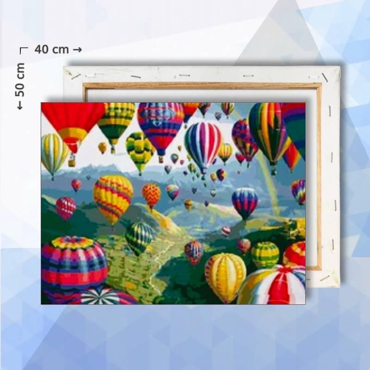 Schilderen op nummer pakket Luchtballonnen Landschap - 40 x 50 cm - met frame