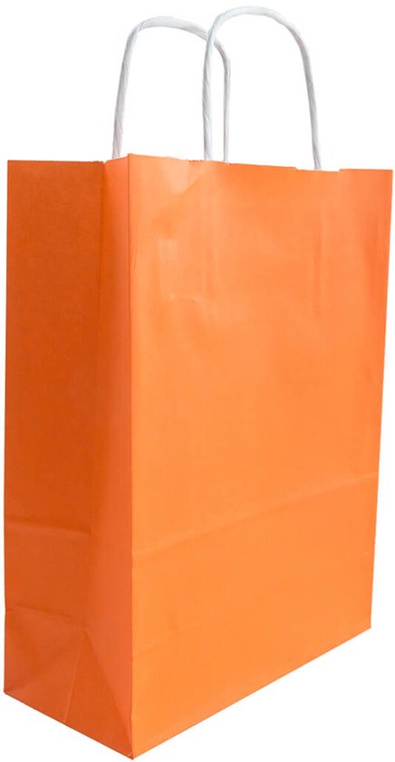 50x papieren tassen oranje - 18x8x24cm (A5)