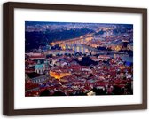 Foto in frame ,  Schemer in Praag  ,120x80cm , Multikleur , wanddecoratie
