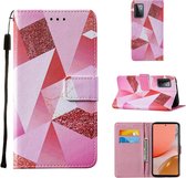 Voor Samsung Galaxy A72 5G Cross Textuur Schilderen Patroon Horizontale Flip Leren Case met Houder & Kaartsleuven & Portemonnee & Lanyard (Roze Ruit)