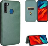 Voor Blackview A80 Pro Carbon Fiber Texture Magnetische Horizontale Flip TPU + PC + PU Leather Case met Card Slot (Groen)