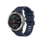 Voor Garmin Fenix 6 22 mm Quick Release officiële textuur polsband horlogeband met metalen knop (nachtblauw)