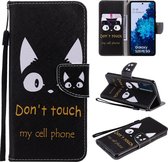 Voor Samsung Galaxy S20 FE Schilderen Horizontale Flip Leren Case met Houder & Kaartsleuf & Lanyard (Cat Ears)