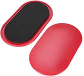 1 paar ovale glijmat voor fitness / yoga, afmetingen: 23 x 15 cm (rood)