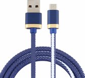 3A USB naar micro-USB tweekleurige gevlochten datakabel, kabellengte: 1m (blauw)