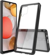 Voor Samsung Galaxy A42 5G krasbestendig TPU + acryl beschermhoes (zwart)
