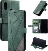 Voor Geschikt voor Xiaomi Redmi Note 7 / Note 7 Pro Skin Feel Splicing Horizontale Flip lederen tas met houder & kaartsleuven & portemonnee & fotolijst (groen)