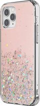 Stars Pattern Dropping Glue TPU schokbestendige beschermhoes voor iPhone 12/12 Pro (roze)