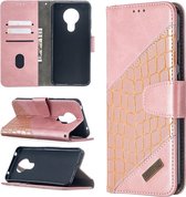 Voor Nokia 5.3 Bijpassende Kleur Krokodil Textuur Horizontale Flip PU Lederen Case met Portemonnee & Houder & Kaartsleuven (Rose Goud)