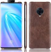 Voor Vivo NEX 3S schokbestendige Litchi Texture PC + PU-hoes (bruin)