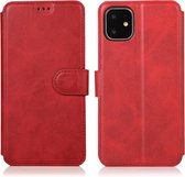 Voor iPhone 12/12 Pro Kalfsstructuur Magnetische gesp Horizontale flip lederen tas met houder & kaartsleuven & portemonnee & fotolijst (rood)