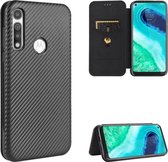 Voor Motorola Moto G Fast Carbon Fiber Texture Magnetische Horizontale Flip TPU + PC + PU Leather Case met Touw & Card Slot (Zwart)