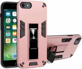 2-in-1 pc + TPU schokbestendige beschermhoes met onzichtbare houder voor iPhone SE 2020/8/7 (roségoud)