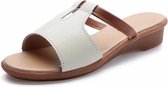 Platte bodem eenvoudige en comfortabele casual sandalen voor dames (kleur: beige maat: 34)