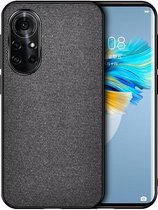 Voor Huawei Nova 8 Pro 5G schokbestendige splicing PU + stoffen beschermhoes (gordijn zwart)