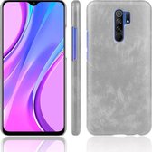 Voor Xiaomi Redmi 9 schokbestendige Litchi-textuur pc + PU-hoes (grijs)