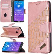 Voor Huawei Y7 (2019) Bijpassende Kleur Krokodil Textuur Horizontale Flip PU Lederen Case met Houder & Kaartsleuven & Portemonnee (Rose Goud)