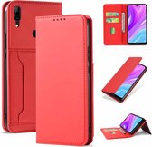 Voor Huawei Y7 (2019) / Y7 Prime (2019) Sterk magnetisme Vloeibaar gevoel Horizontaal Flip lederen tas met houder & kaartsleuven & portemonnee (rood)