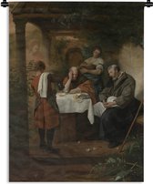 Tapisserie Jan Steen - La Cène à Emmaüs - Peinture de Jan Steen Tapisserie coton 90x120 cm - Tapisserie murale avec photo