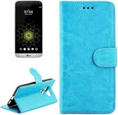 Voor LG G5 / H850 / H830 Crazy Horse Texture Horizontale Flip Magnetische Snap Leather Case met Verstelbare Houder & Kaartsleuven & Fotolijst & Portemonnee (Blauw)