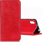 Voor LG K20 2019 Magnetische Retro Crazy Horse Textuur Horizontaal Flip Leren Case met Houder & Kaartsleuven & Portemonnee (Rood)