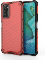 Voor Galaxy S20 + schokbestendig Honeycomb PC + TPU Case (rood)