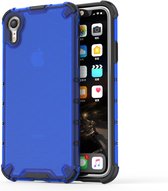 Schokbestendige honingraat PC + TPU beschermhoes voor iPhone XR (blauw)