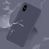TOTUDESIGN Liquid Silicone Dropproof Full Coverage Case voor iPhone XS Max (donkerblauw)