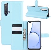 Voor OPPO Realme X50 5G Litchi Texture Horizontale Flip beschermhoes met houder & kaartsleuven & portemonnee (blauw)