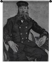 Tapisserie Vincent van Gogh - Facteur Joseph Roulin en noir et blanc - Peinture de Vincent van Gogh Tapisserie coton 150x200 cm - Tapisserie avec photo