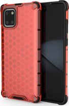Samsung Galaxy Note 10 Lite Hoesje - Mobigear - Honeycomb Serie - Hard Kunststof Backcover - Rood - Hoesje Geschikt Voor Samsung Galaxy Note 10 Lite