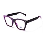 Visionmania Zonnebrillen Dames Vierkant - UV 400 - Roze lenzen - Zwart frame
