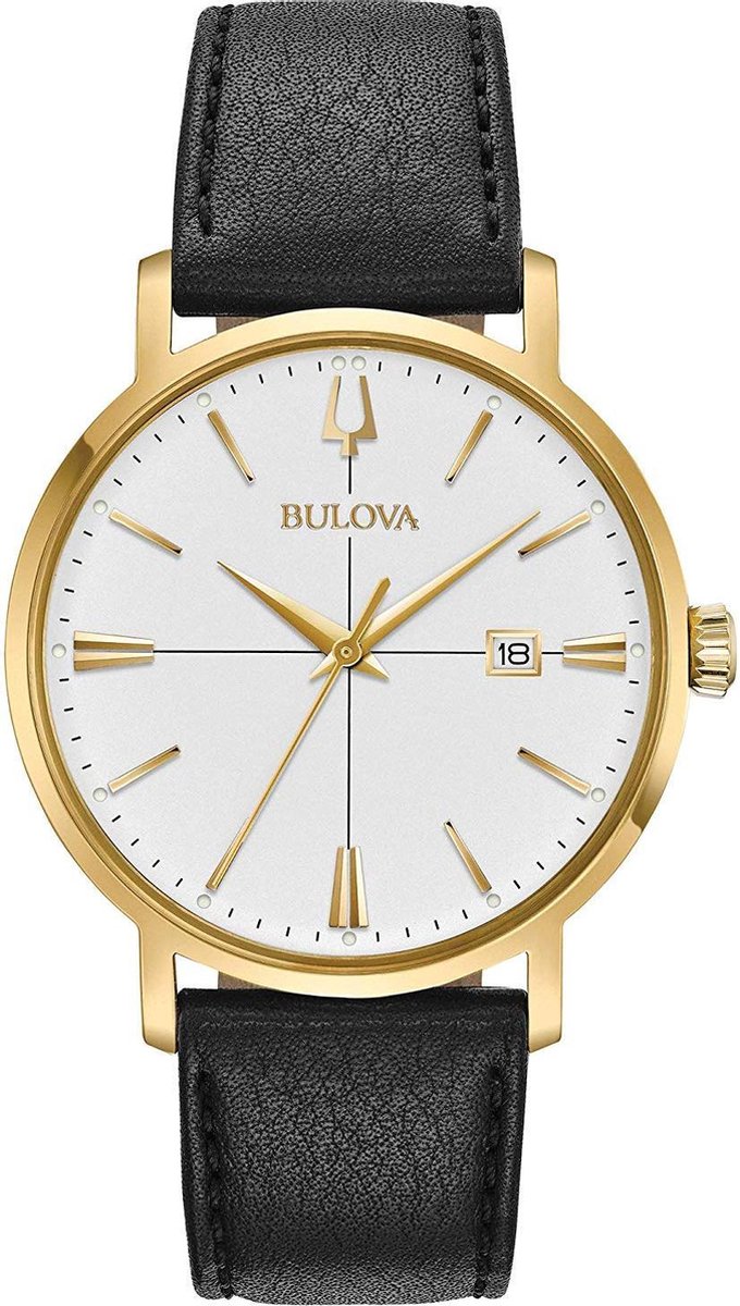 Bulova AeroJet - Classic 97B172 Horloge - Leer - Zwart - Ø 39 mm