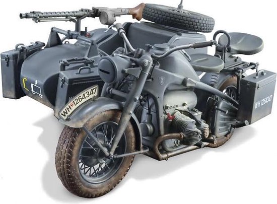 Foto: 1 9 italeri 7406 zundapp ks 750 with sidecar plastic modelbouwpakket