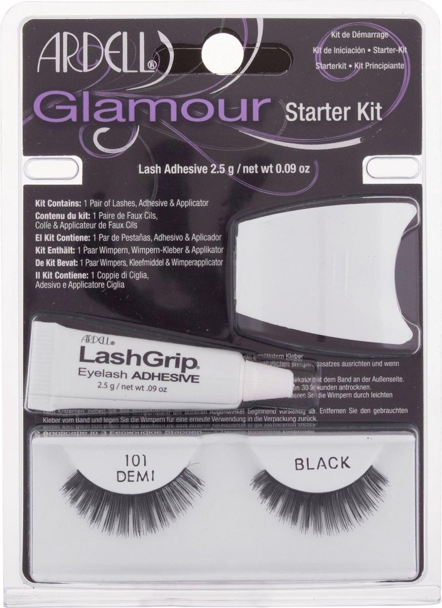 Ardell KIT INICIACION GLAMOUR #101-demi black SET 3 pz