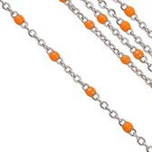 Stainless Steel Jasseron (2 x 1.5 mm) Orange / Antiek Zilver (2.5 Meter)