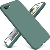 Ceezs geschikt voor Apple iPhone 7 hoesje / geschikt voor Apple iPhone 8 hoesje siliconen / Apple geschikt voor Apple iPhone SE 2020 / SE 2022 hoesje - groen + glazen Screenprotect